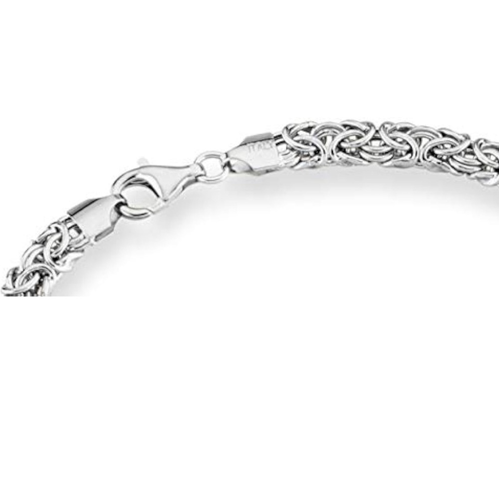 Italian 925 Sterling Silver Stunning Byzantine Chunky Necklace Handmade in Italy - Picture 7 of 11